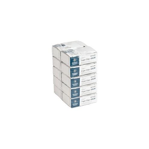 Business Source Paper Clips - No. 1 - 1000 / Pack - Silver - Steel