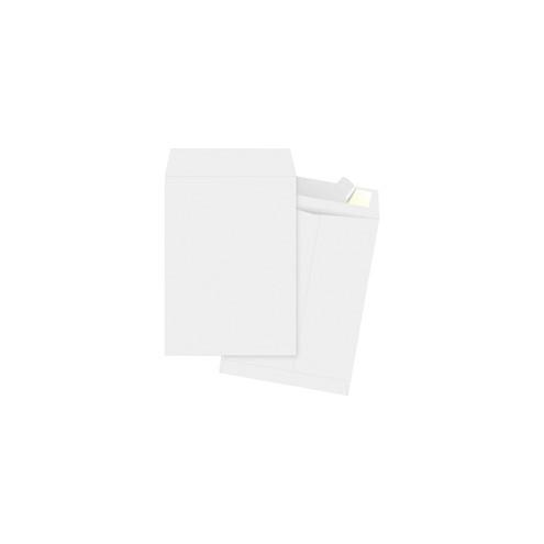 Business Source Tyvek Open-end Envelopes - Document - #15 1/2 - 12" Width x 15 1/2" Length - Peel & Seal - Tyvek - 100 / Box - White