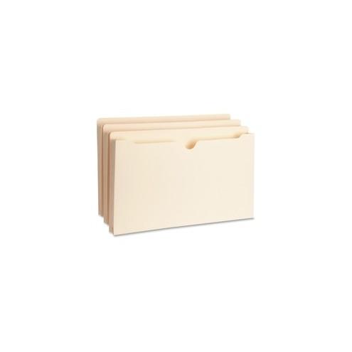 Business Source 1" Expansion Heavyweight File Pockets - Legal - 8 1/2" x 14" Sheet Size - 1" Expansion - Straight Tab Cut - 11 pt. Folder Thickness - Manila - Recycled - 50 / Box