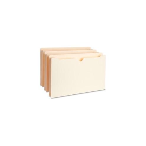 Business Source Full Height Sides Manila File Pockets - Legal - 8 1/2" x 14" Sheet Size - 1 1/2" Expansion - Straight Tab Cut - 11 pt. Folder Thickness - Manila - Recycled - 50 / Box