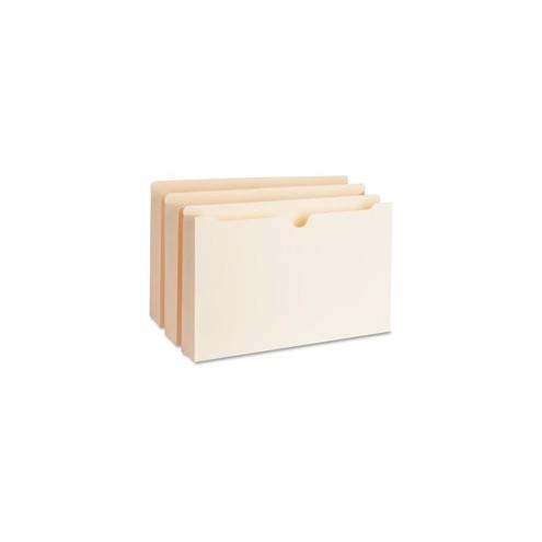 Business Source 2" Expanding 2-Ply File Pockets - Legal - 8 1/2" x 14" Sheet Size - 2" Expansion - Straight Tab Cut - 11 pt. Folder Thickness - Manila - Recycled - 50 / Box