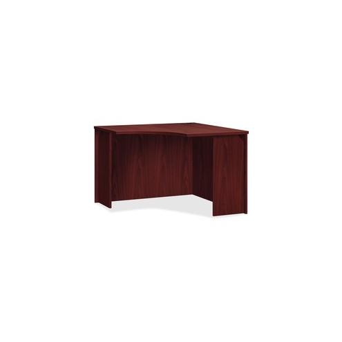 HON BL Corner Unit, 36" - 36" x 42" x 29" - Flat Edge - Finish: Mahogany Top, Thermofused Laminate (TFL) Top