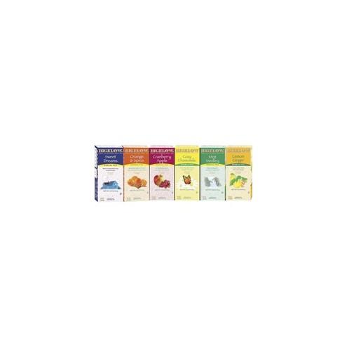 Bigelow Herbal Assortment Tea - Herbal, Citrus, Apple, Cranberry, Lemon, Sweet Dreams, Orange and Spice, Chamomile, Mint Medley, Ginger - 6 / Carton