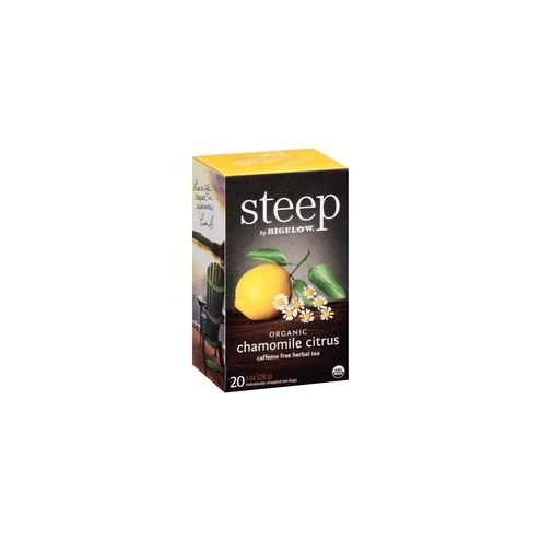 Bigelow Chamomile Citrus Herbal Tea - Herbal Tea, Decaffeinated - Chamomile Citrus - 1 oz - 120 Teabag - GMO Free - Kosher - Organic - 20 / Box