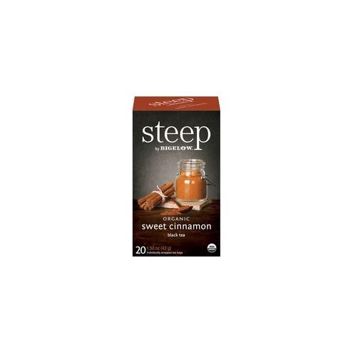 steep Organic Sweet Cinnamon Black Tea - Black Tea - Mountain Grown, Sweet Cinnamon - 1.6 oz - 120 Teabag - GMO Free - Kosher - Organic - 6 Box