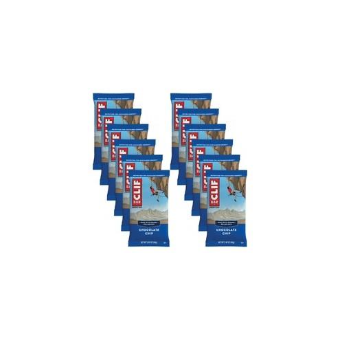 Clif Bar Chocolate Chip Energy Bar - Individually Wrapped - Chocolate Chip - 2.40 oz - 12 / Box