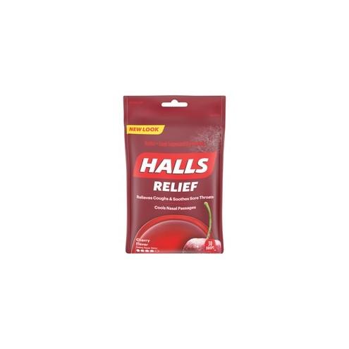 Cadbury Halls Cherry Cough Drops - For Sore Throat, Cough, Nasal Congestion - Cherry - 12 / Box