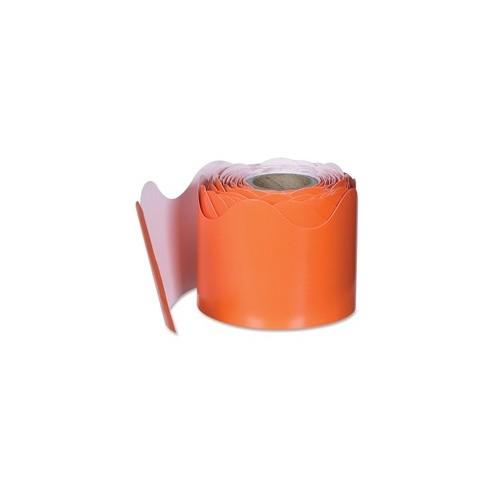 Carson Dellosa Education Plain Continuous-roll Scalloped Border - (Scalloped Border) Shape - 2.25" Width x 432" Length - Orange - 1 Roll