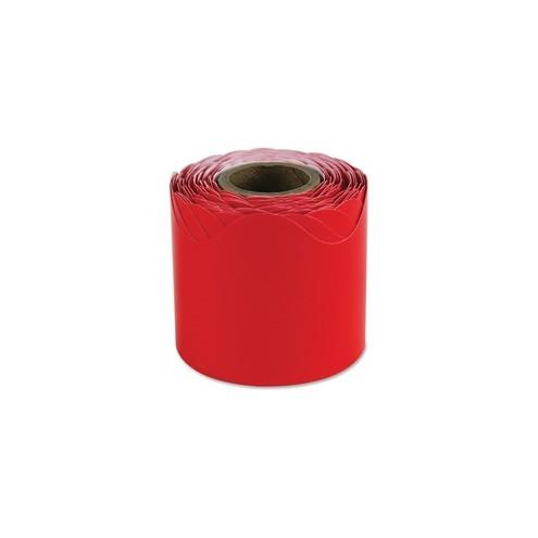 Carson Dellosa Education Plain Continuous-roll Scalloped Border - Fun Theme/Subject - 36 (Scalloped Border) Shape - 2" Height x 2.25" Width x 432" Length - Red - 1 Roll