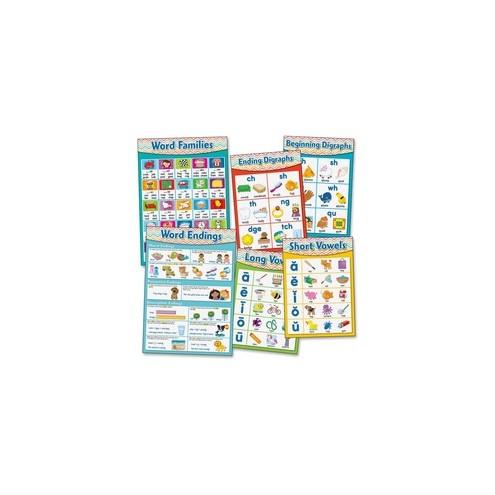 Carson Dellosa Education Chevron Language Arts Bulletin Board Set - Theme/Subject: Learning - Skill Learning: Language, Art - 10 Pieces - 5-8 Year