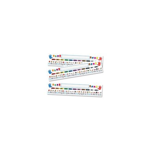 Carson Dellosa Education Quick Stick Nameplate - Self-adhesive - Repositionable - 0.31" Height x 4" Width x 17.50" Length - Multicolor - 30 / Pack