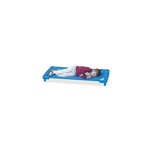 Children's Factory Full Size Cot - 100 lb - Blue - Steel, Polyester, Vinyl