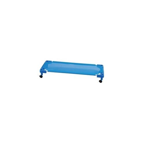 Children's Factory Full Size Cot Carrier - 4 Casters - Steel - 52.5" Length x 21.5" Depth x 7.5" Height - Blue - For 20 Devices - 1 Each