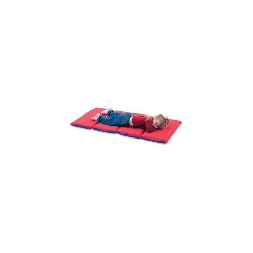 Children's Factory Germ Guard Rest Mat - 48" Length x 24" Width x 2" Thickness - Rectangle - Vinyl - Red, Blue