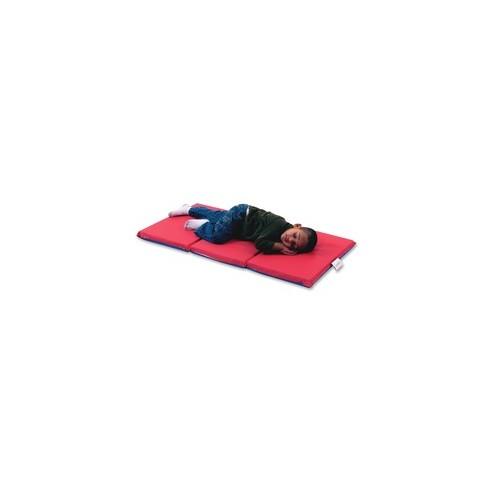 Children's Factory Germ Guard Rest Mat - 48" Length x 24" Depth x 2" Thickness - Rectangle - Vinyl - Red, Blue