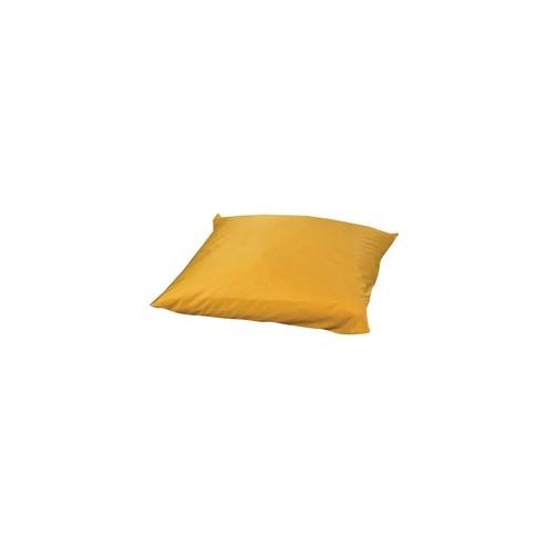 Children's Factory Foam-filled Square Floor Pillow - 27" x 27" - Foam Filling - Polyester - Square - Water Resistant, Machine Washable - Yellow - 1Each