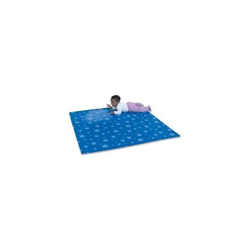 Children's Factory Starry Night Activity Mat - School - 52" Length x 52" Width x 1" Thickness - Square - Starry Night - Vinyl, Nylon, Foam - Blue