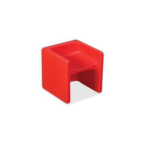 Children's Factory Multi-use Chair Cube - Red - Polyethylene - 15" Length x 15" Width - 15" Height - 1 / Each