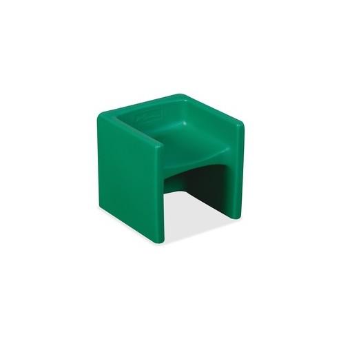 Children's Factory Multi-use Chair Cube - Green - Polyethylene - 15" Length x 15" Width - 15" Height - 1 / Each