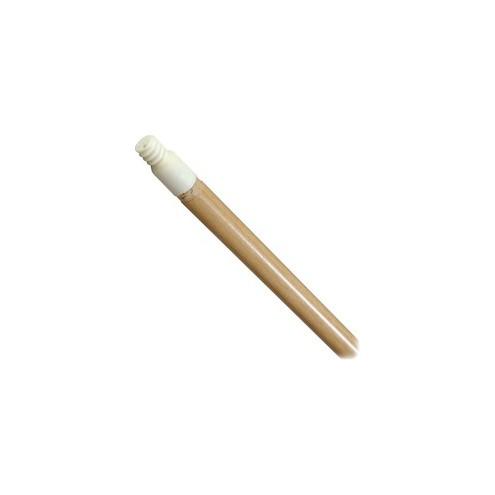 Carlisle 60" Hardwood Threaded Mop Handle - 60" Length - 0.94" Diameter - Natural, Lacquer - Hardwood, Plastic, Nylon - 1 Each