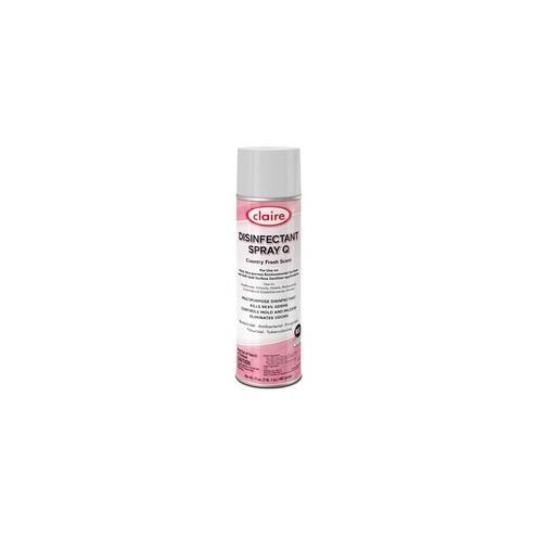 Claire Multipurpose Disinfectant Spray - Ready-To-Use Spray - 17 fl oz (0.5 quart) - Country Fresh Scent - 12 / Carton - Pink