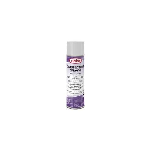 Claire Multipurpose Disinfectant Spray - Spray - 17 fl oz (0.5 quart) - Lavender Scent - 12 / Carton - Purple