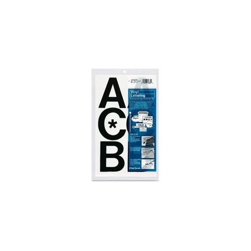 Chartpak 3" Vinyl Capital Letters - 50 (Capital Letters) Shape - Self-adhesive - Helvetica Style - Easy to Use - 3" Height - Black - Vinyl - 50 / Pack