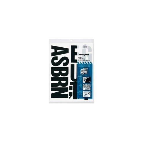 Chartpak 3" Vinyl Capital Letters - 58 (Capital Letters) Shape - Self-adhesive - Helvetica Style - Easy to Use - 4" Height - Black - Vinyl - 58 / Pack