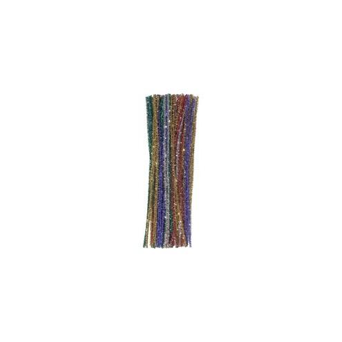 Creativity Street Jumbo Sparkly Stem Pipe Cleaners - Craft Project, Classroom - 236.2 mil - 1000 / Box - Assorted - Polyester