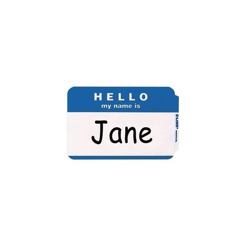 C-Line HELLO my name is... NameTags - Blue, Peel & Stick, 3-1/2 x 2-1/4, 100/BX, 92235