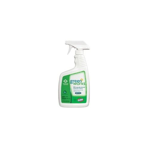 Green Works Natural Bathroom Cleaner Spray - Spray - 24 fl oz (0.8 quart) - 480 / Pallet - White