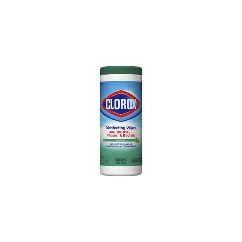 Clorox Bleach-Free Scented Disinfecting Wipes - Wipe - Fresh Scent - 35 / Canister - 420 / Bundle - Green