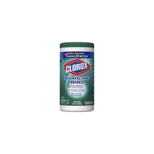 Clorox Bleach-Free Scented Disinfecting Wipes - Wipe - Fresh Scent - 75 / Canister - 450 / Carton - White