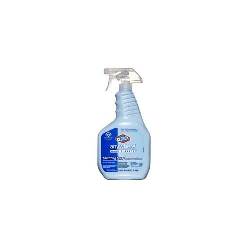 Clorox Anywhere Hard Surface Sanitizing Spray - Spray - 32 fl oz (1 quart) - 216 / Bundle - Clear