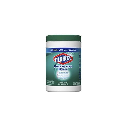 Clorox Bleach-Free Scented Disinfecting Wipes - Ready-To-Use Wipe - Fresh Scent - 105 / Canister - 105 / Each - White