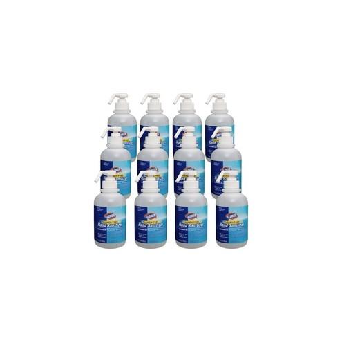 Clorox Hand Sanitizer - 16.9 fl oz (500 mL) - Pump Bottle Dispenser - Kill Germs - Hand - Clear - Non-sticky, Non-greasy - 12 / Carton