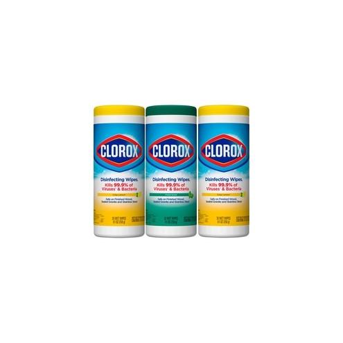 Clorox Disinfecting Wipes Value Pack - Ready-To-Use Wipe - Fresh, Citrus Blend Scent - 105 / Pack - White