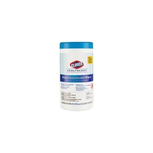 Clorox Healthcare Bleach Germicidal Wipes - Ready-To-Use Wipe6" Width x 5" Length - 150 / Canister - 150 / Bundle - White