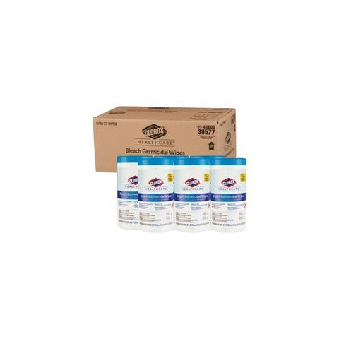 Clorox Healthcare Bleach Germicidal Wipes - Ready-To-Use Wipe6" Width x 5" Length - 150 / Canister - 6 / Carton
