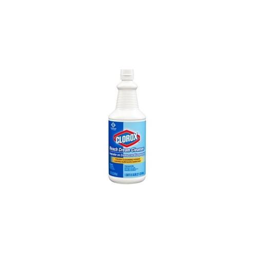 Clorox Bleach Cream Cleanser - Cream Cleanser - 32 fl oz (1 quart) - 512 / Pallet - Clear