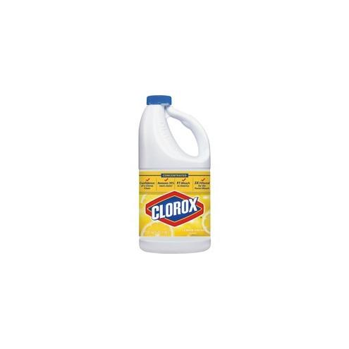 Clorox Concentrated Lemon Fresh Bleach - Concentrate Liquid - 64 fl oz (2 quart) - Lemon Fresh Scent - 8 / Carton - Clear