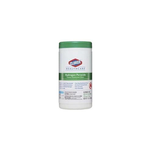 Clorox Healthcare Hydrogen Peroxide Disinfecting Wipes - Wipe - 95 / Tub - 6 / Carton - White