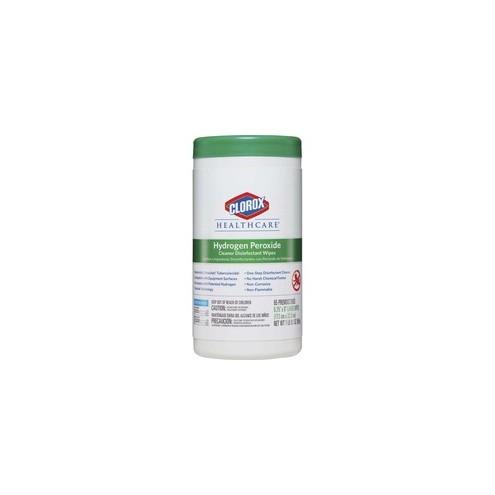 Clorox Healthcare Hydrogen Peroxide Disinfecting Wipes - Wipe - 95 / Canister - 1 Each - White