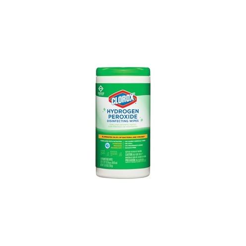 Clorox Healthcare Hydrogen Peroxide Disinfecting Wipes - Wipe - 110 / Canister - 6 / Carton - White