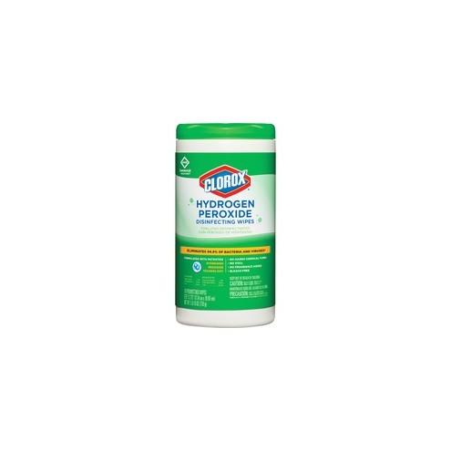 Clorox Hydrogen Peroxide Disinfecting Wipes - Wipe - 110 / Canister - 450 / Pallet - White