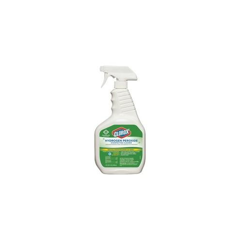 Clorox Hydrogen Peroxide Disinfecting Cleaner - Spray - 32 fl oz (1 quart) - 216 / Bundle - Clear