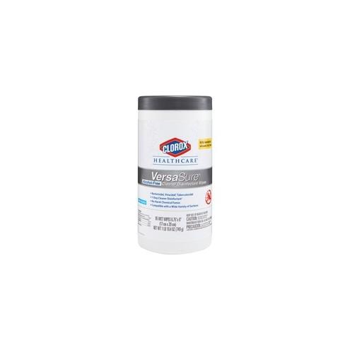 Clorox Healthcare VersaSure Disinfectant Wipes - Wipe - 6.75" Width x 8" Length - 85 / Canister - 1 Each - White