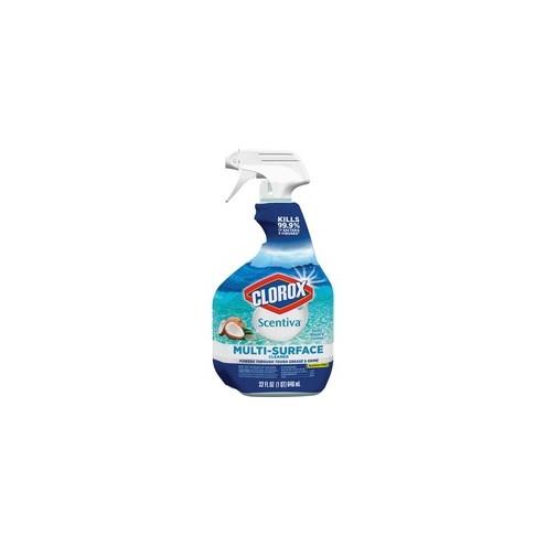 Clorox Scentiva Pacific/Coconut Surface Cleaner - Spray - 32 fl oz (1 quart) - Pacific Breeze, Coconut Scent - 1 Each - White