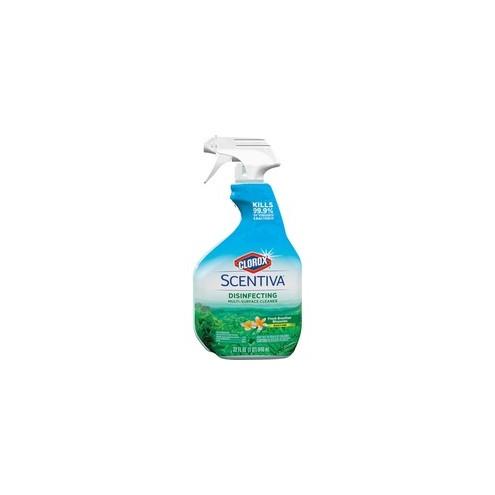 Clorox Scentiva Fresh Brazilian Disinfecting Spray - Spray - 32 fl oz (1 quart) - Fresh Brazilian Blossoms Scent - 6 / Carton - Multi