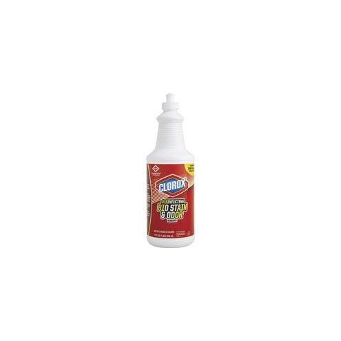 Clorox Disinfecting Bio Stain & Odor Remover - Liquid - 32 fl oz (1 quart) - 6 / Carton - Translucent